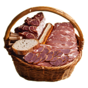 salumi di Norcia all'interno di un cesto